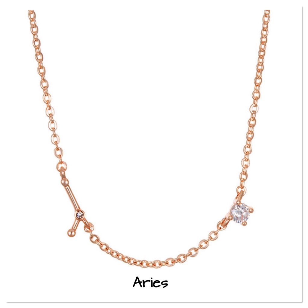 18k Rose Gold Zodiac Diamond Necklace 19$